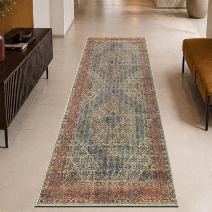 2x3 Rug - Machine Washable Entry Rug with Non-Slip Backing, Ideal for Enteryway, Kitchen, Bathroom, Laundry Room - Vintage, Easy Clean, Durable, Low Pile Rug - (2' x 3')