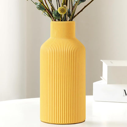 White Ceramic Flower Vase, Minimalist Decor, Modern Home Decorative Vase, Small Pampas Grass Vases For Kitchen, Bedroom, Office, Living Room, Bathroom, Shelf Centerpiece Table Decorations(8 in)